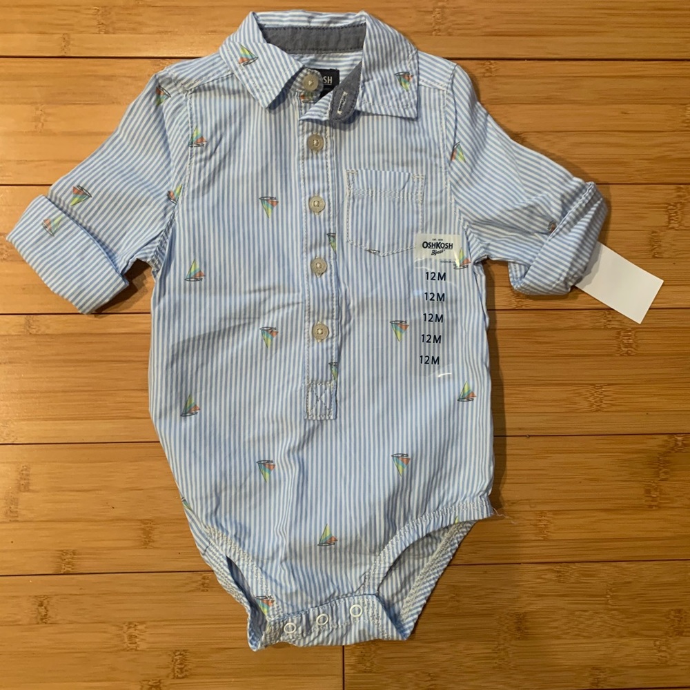 12M Button Down Onesie